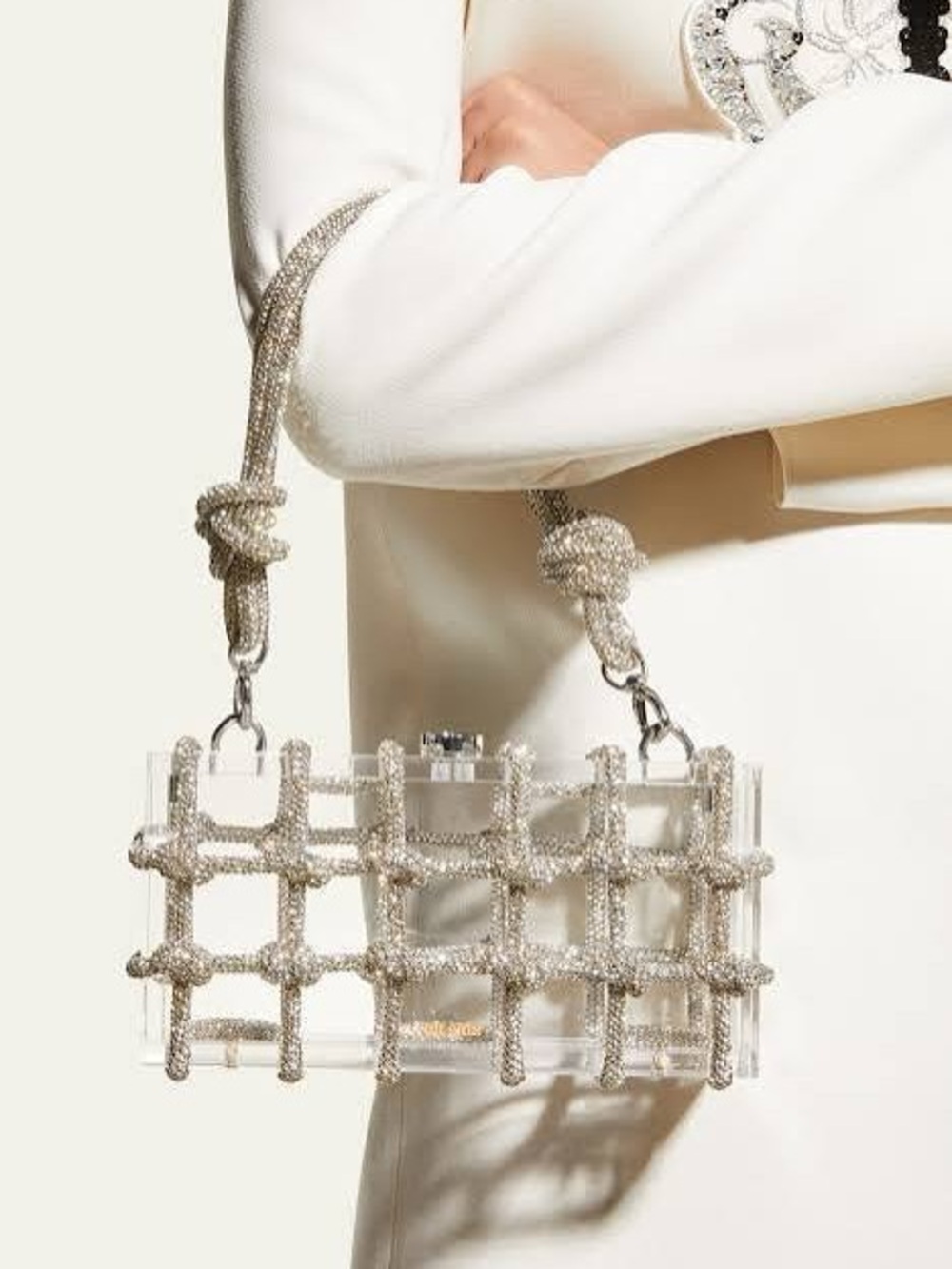 Cult Gaia Bess Clear and Silver Handbag